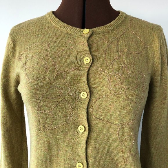 Angora Blend Cardigan with Metallic Embroidery - Picture 2 of 8